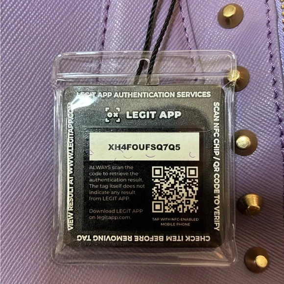 Versace Purple Versus Gold Studded Handbag w Detachable Strap Authenticated - Picture 6 of 10